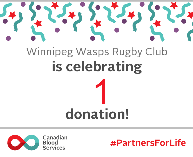 Winnipeg Wasps Rugby Club is celebrating 1 donations!