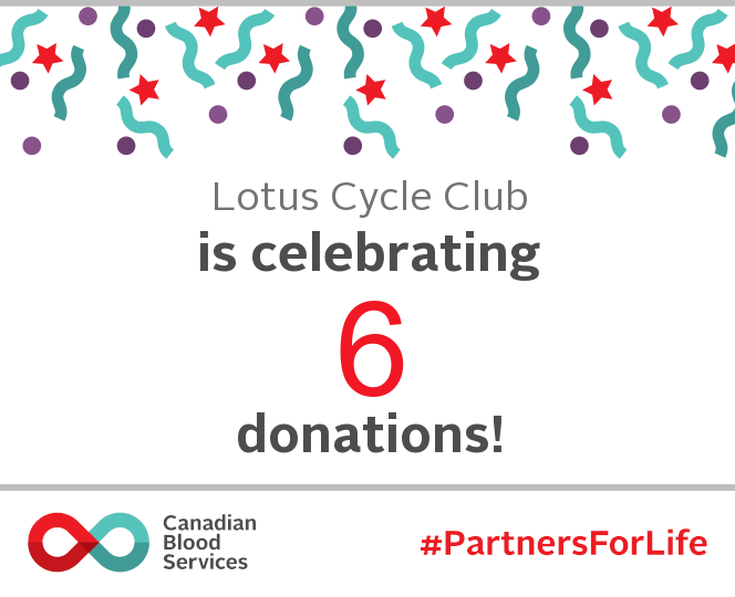 Lotus Cycle Club is celebrating 6 donations!